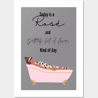 Rosé flowers bathtub relaxation Posters and Art